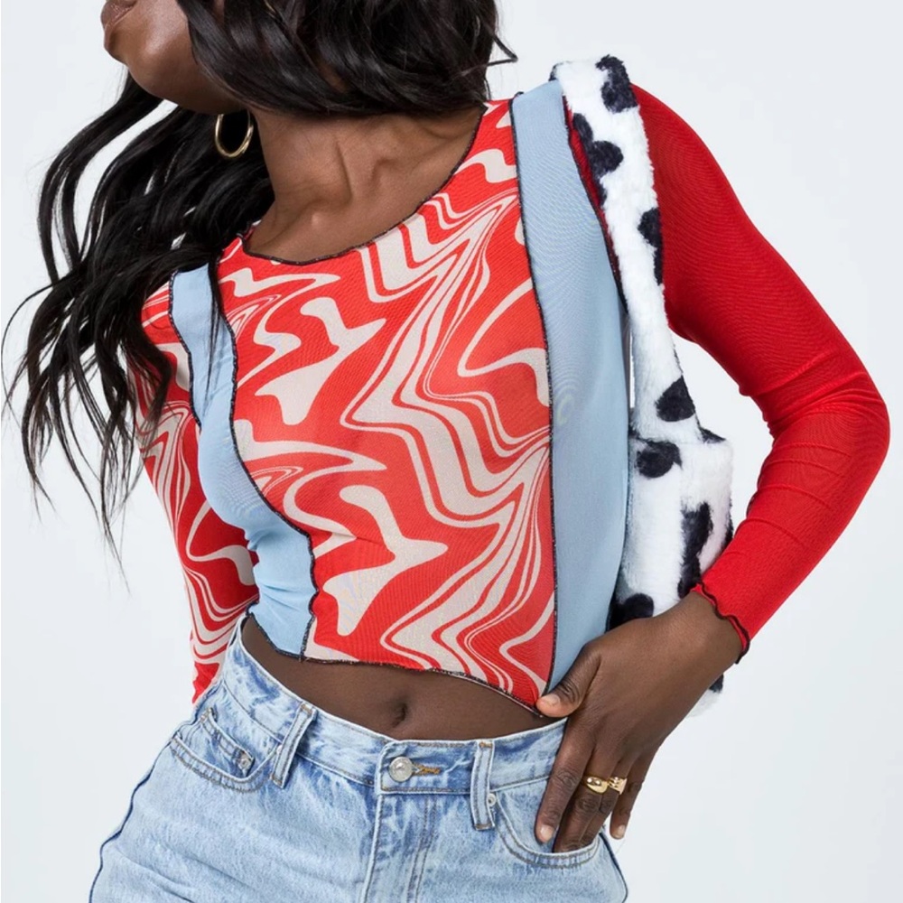 Princess Polly long sleeve mesh top